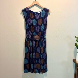 Boden Blue and Brown Patterned Dress